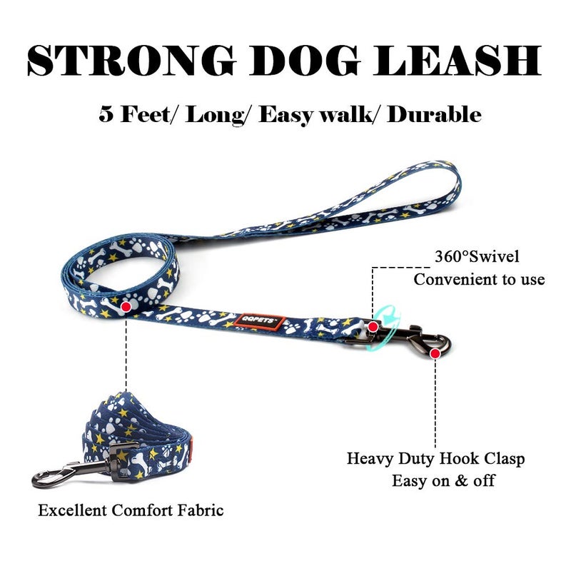 QQPETS Dog Harness Leash Set Adjustable Heavy Duty No Pull Halter Harnesses for Small Medium Large Breed Dogs Back Clip Anti-Twist Perfect for Walking (S(14"-20" Chest Girth), Bone) - Image 3